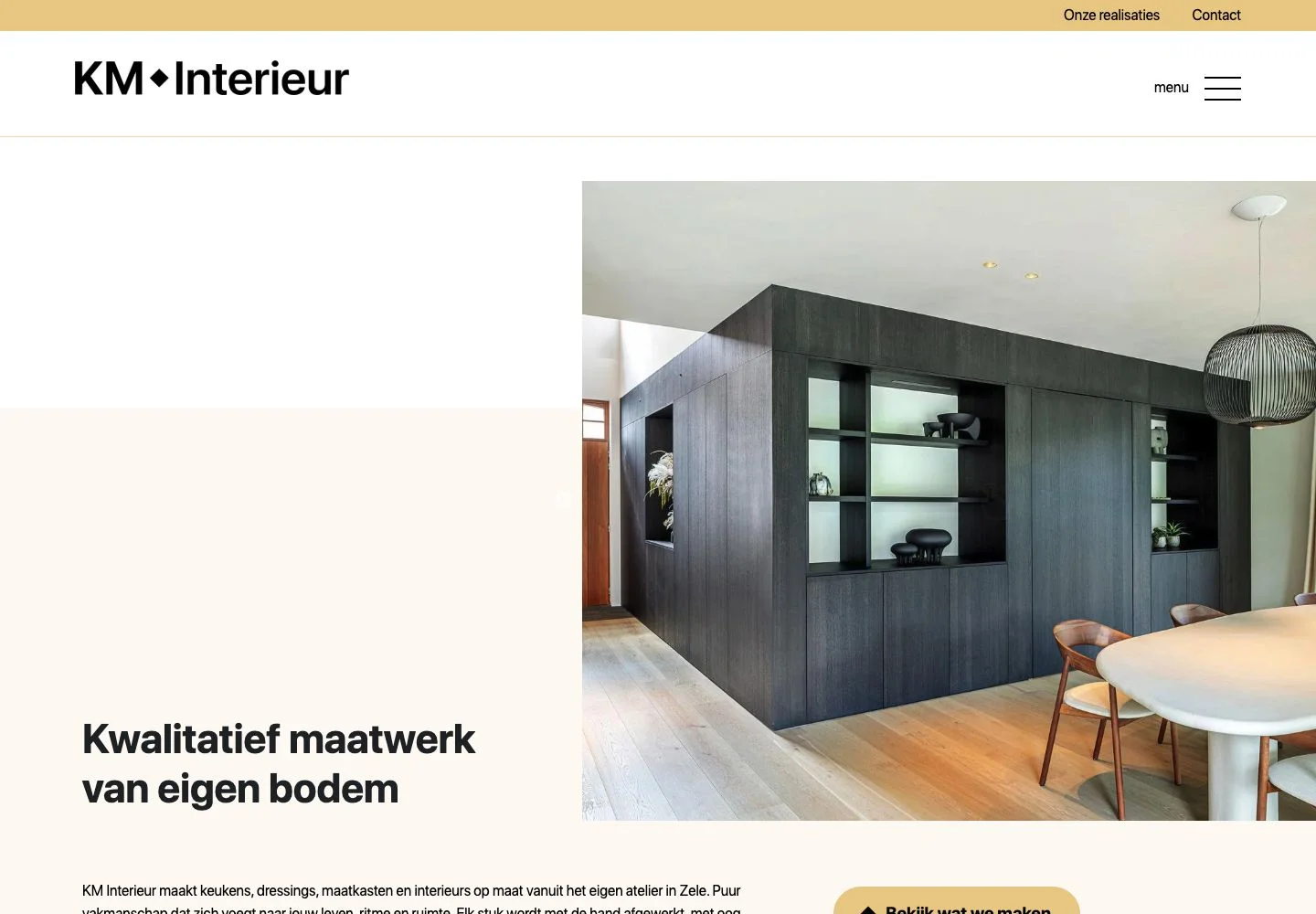 Website van KM Interieur