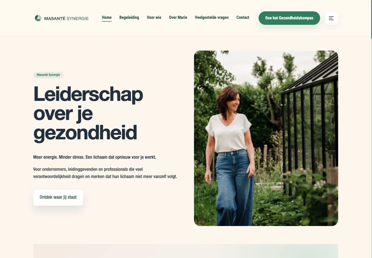 Website van Masanté Synergie