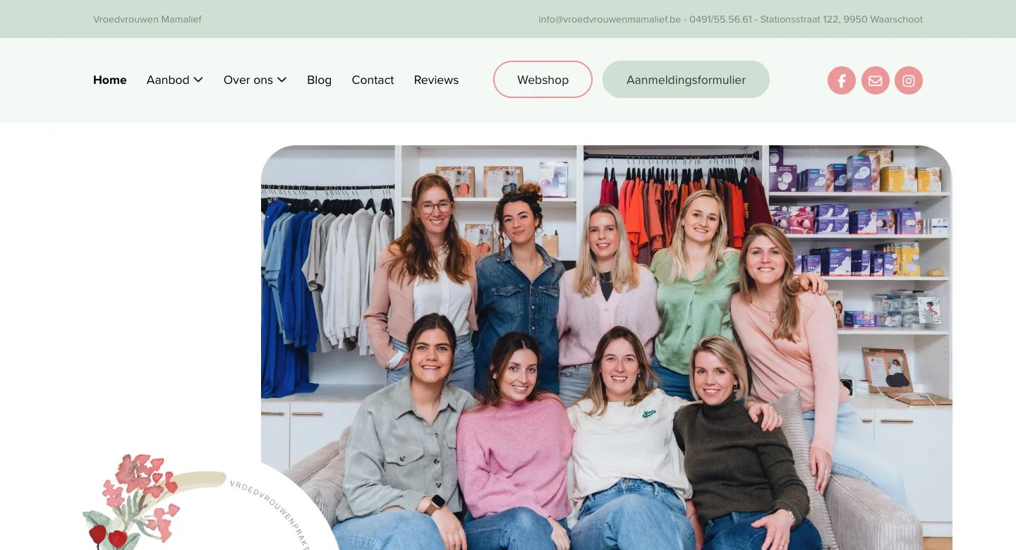 Website van Vroedvrouwen Mamalief